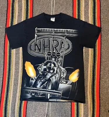 Vintage Nascar NHRA Drag Racing T-Shirt Mens Medium All Over Print • $35