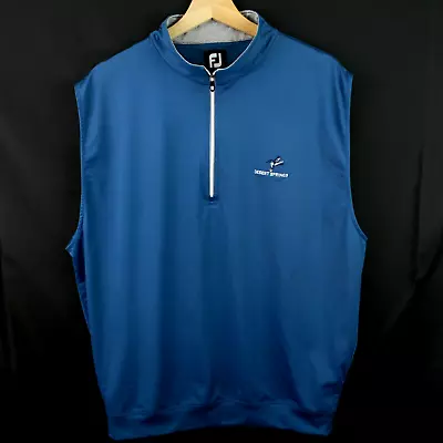 FOOTJOY  Zip Golf Pullover Sweater Vest Shirt Size L Blue • $20.99