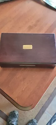 Vintage Wooden Men’s Jewelry Organizer Box Wood 12x7 Inches • $2.99