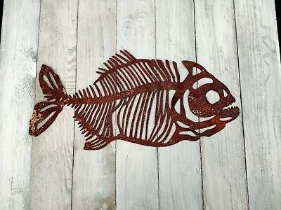 £21.99 • Buy Rusty Metal Fish Bone, Fish Skeleton, Garden Art, Metal Wall Art