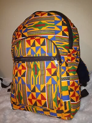 Africa/Ghana Kente Print/ankara Hand Made Medium Size Backpack/school Bag  • $40.99