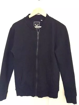 Brave Soul Mens Cotton Jersey Zip-UpJacket Black S • £7.99