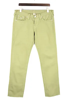 TRUE RELIGION Jordan Jeans Women's W30 Tapered Fit Button Fly Green • $58.84