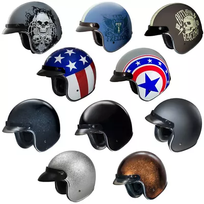 Fulmer Adult Open Face Helmet Motorcycle Bobber Chopper DOT Approved 353 EON • $59.73