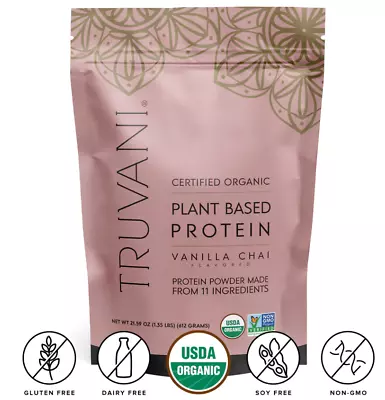 Truvani Organic Introducing New Vanilla Chai Plant-Based Protein Powde EXP 05/25 • $25.25