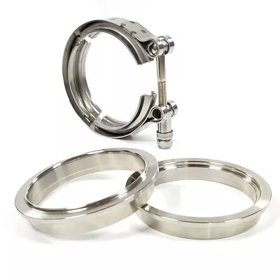 3.5  89mm V-Band Clamp +Female Male Flanges Kit Turbo Exhaust 3-1/2  Stainless • $32.89