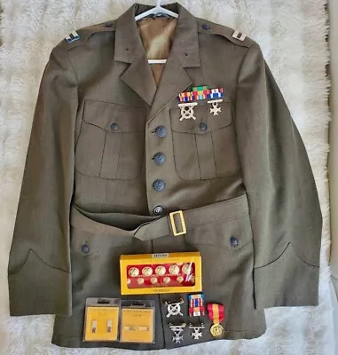 Marine Corps Officer Service Alpha Uniform Coat & Accessories - 46 Reg • $110