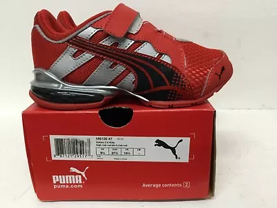 Puma Voltaic 3 V Kids Slip-on Sneaker #185139 47 Size 10.5 Red/black/silver • $75