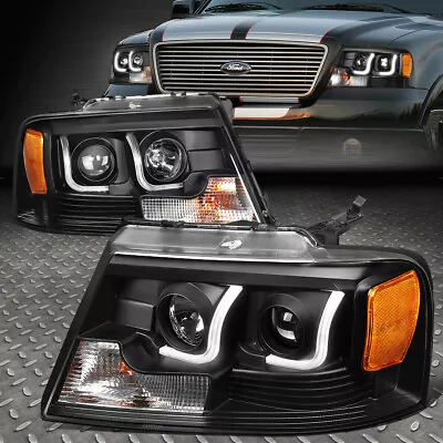 [dual Led Drl]for 04-08 Ford F150 Pair Black Housing Projector Headlight/lamps • $153.88