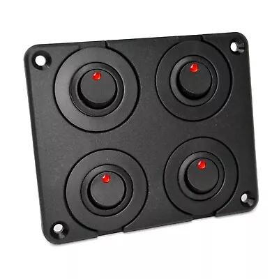 $16.99 • Buy Car Marine Boat 4 Gang Waterproof Circuit Rocker Switch Panel Breaker (RED LED)