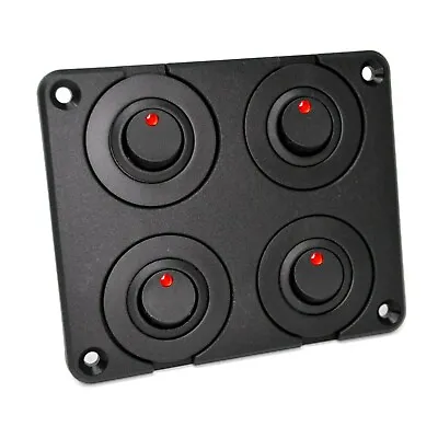 Car Marine Boat 4 Gang Waterproof Circuit Rocker Switch Panel Breaker (RED LED) • $19.99