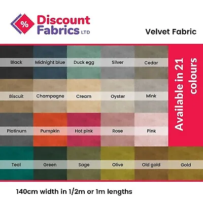£1.29 • Buy Velvet Upholstery Fabric Curtain Fabric Plush For Curtain Cushion Sofa Per Metre