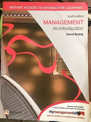 Management: An Introduction David Boddy. Fourth Edition. Great Condition. • £4.50