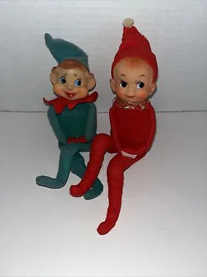 Vintage Knee Hugger PIXIE ELF Set Of 2 Elves • $50