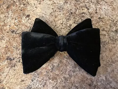 Vintage Black Velvet Ormond Colonel Bow Tie - Excellent Condition • $15