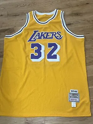 Magic Johnson Lakers Hardwood Classics Mitchell & Ness Jersey Authentic Size 56 • $99.22