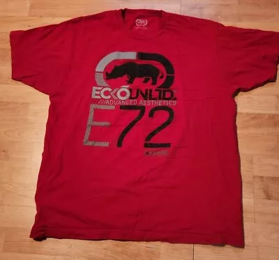 Ecko Unltd E72  Tshirt Men's Sz XL Red  22w X 28L Some Color Fading  • $12.79