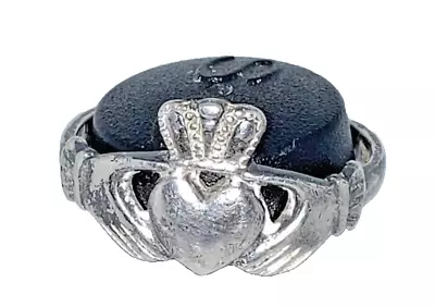 Vintage Claddagh Ring Size 8.5 Sterling Silver 925 Irish Made Heart Hands Crown • $35.17