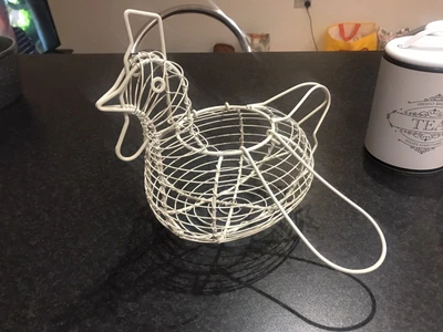 £2 • Buy Chrome Wire Chicken  Hen Egg Basket Holder Kitchen Storage Rack Eggs Container