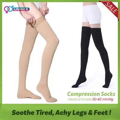 Compression Stockings Men Women 30-40 MmHg Socks Recovery Pregnancy & Medical • £30.60