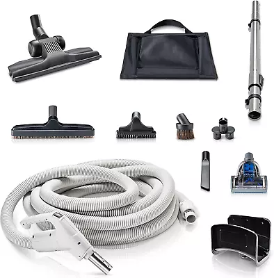 30 Ft Central Vacuum Hose Kit With Turbo Nozzles - Fits All Brands • $234.99