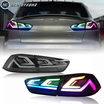 HCmotion RGB LED Tail Lights For Mitsubishi Lancer Ex Evo 2008-2017 Smoked • $359.99