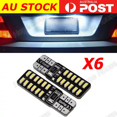 6Pcs T10 W5W 3014 LED 24SMD CANBUS Car White Light Bulb Lamp • $9.95