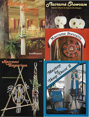 Vintage Macrame Pattern Book Lot Plant Hangers Hammock Home Decor Advanced • $24.79