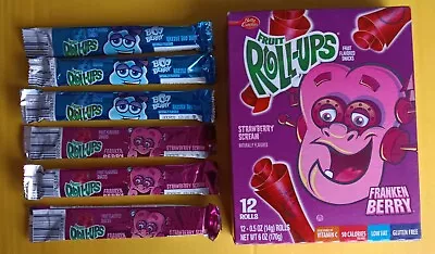 2010 FrankenBerry Monster Cereal Fruit Roll-Ups Box + 6 Sealed Frank & Boo Rolls • $15.95