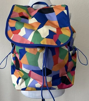 Vera Bradley Backpack Lighten Up Pop Art Colorful Drawstring Rucksack • $47.96