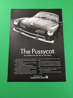 1966 1967 1968 Volkswagen Karmann Ghia Vintage Original Print Ad Advertisement • $6.51