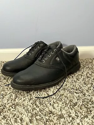 FootJoy FJ Originals Men's Size 10 M Black Leather Soft Spike Golf Shoes 45331 • $37.99