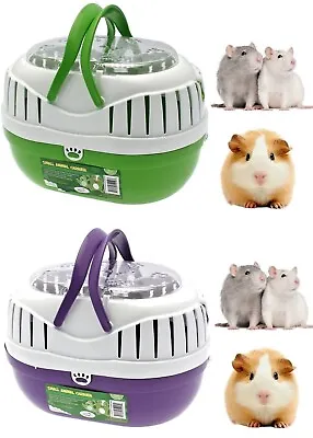24HR TRACKED  Small Animal Plastic Transport Carrier Travel Cage Hamster Gerbil • £13.32