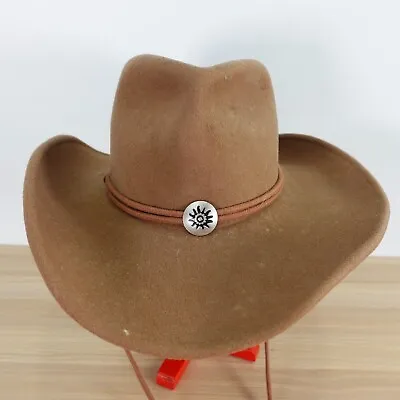 VINTAGE SCALA Hat Small Brown Cowboy Fedora Western Wool Felt Stetson Rancher 90 • $88.88