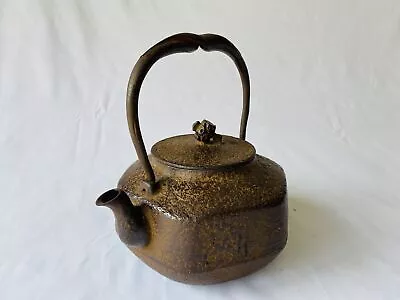 Y4731 TETSUBIN Iron Kettle Unusual Knob Nanbu Nambu Japan Tea Pot Teapot Antique • $229