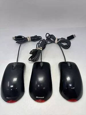 Microsoft Wheel Mouse Optical USB And PS/2 3-Button Wired Mouse Black (lot Of 3) • $39.95