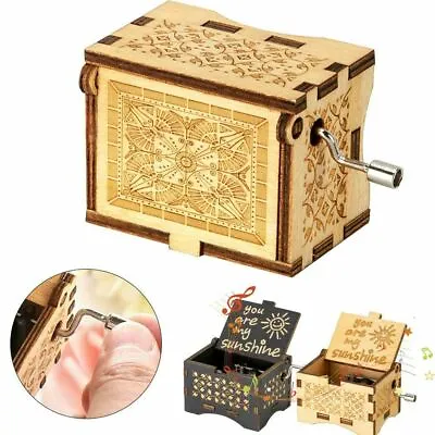 $7.99 • Buy Wooden Music Box Gift Mom/Dad To Daughter Toy Craft Engraved You Are My Sunshine