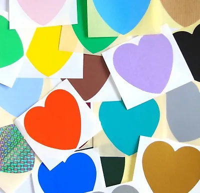 Large 63x63mm Heart Labels Coloured Sticky Hearts Stickers For Craft Decoration • £3.10