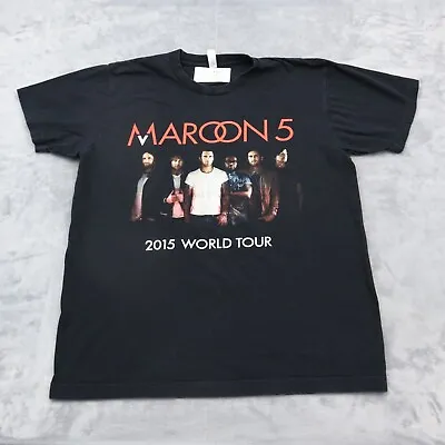 Maroon 5 Concert Shirt Mens L Black Short Sleeve Crew Neck Print Knit Cotton Tee • $19.48