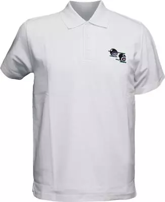 Men Polo Lawn Bowl White T-Shirt Bowling Motif Logo And Short Sleeve • £14.95