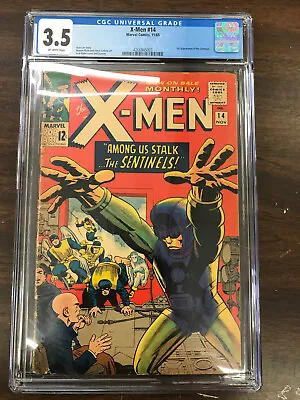$275 • Buy X-Men #14 CGC 3.5 1st Appearance Of The SENTINELS! Marvel Comic 1965