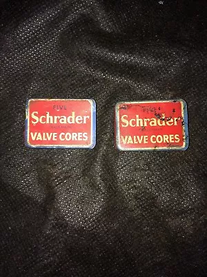 Vintage Schrader Valve Cores 2 Tins ( 5 In 1 And 1 Valve Core In The Other ) • $18.60