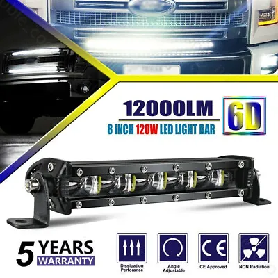 2-6X 8 Inch Work Lights Spot Flood LED Light Bar 6D Driving Lamp Offroad 12V 24V • $14.70
