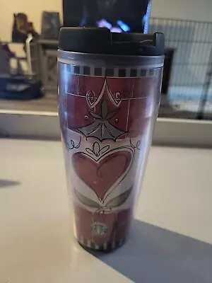 Starbucks Barista Vintage Valentine's Day Red Heart Tumbler Travel Mug 16 Oz • $16