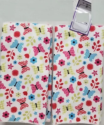 Set Of 2 Same Microfiber Kitchen Towels (15 X25 ) BUTTERFLIES & FLOWERS Broder • $10.99