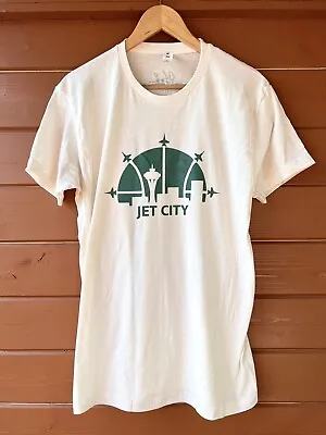 Seattle Jet City Custom Sonics T-Shirt LG Large White/Cream Vintage Tee • $28