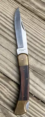 Vintage Klein Tools 44037 Wood Handle Folding Lockback Knife • $26