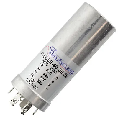 CE Manufacturing Multisection Mallory FP Can Capacitor 80/40/30/20µf @ 525VDC • $53.79