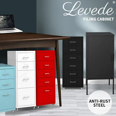 Levede Filing Cabinets Steel Chest Of Drawers Storage Cabinet Home Office • $84.99