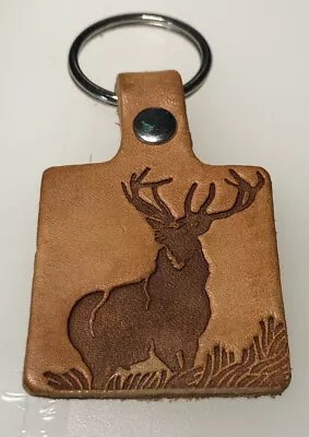 Vintage Deer Leather Doe Point Buck Antlers Sportsmen Outdoors Nature Keychain • $29.99